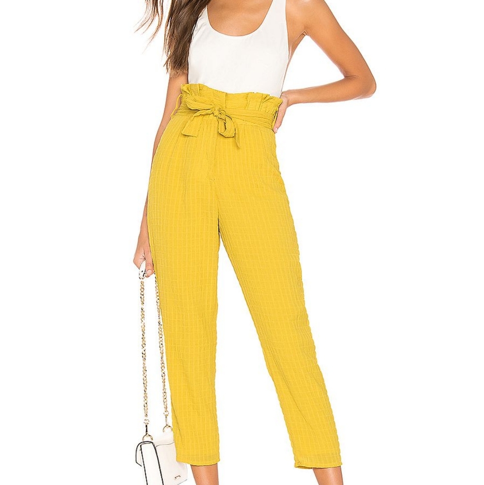 NWT lovers and friends yellow pant size small